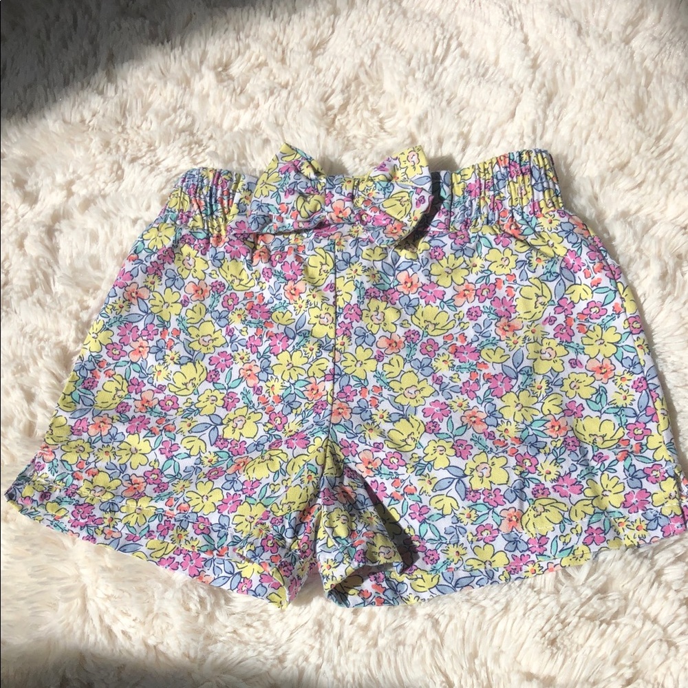 Floral Pastel Elastic Waist Shorts